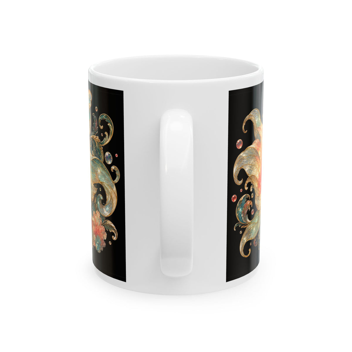 Goldfish Are My Happy Place Ceramic Mug — Floral Aquarium Coffee Cup (11oz/15oz)