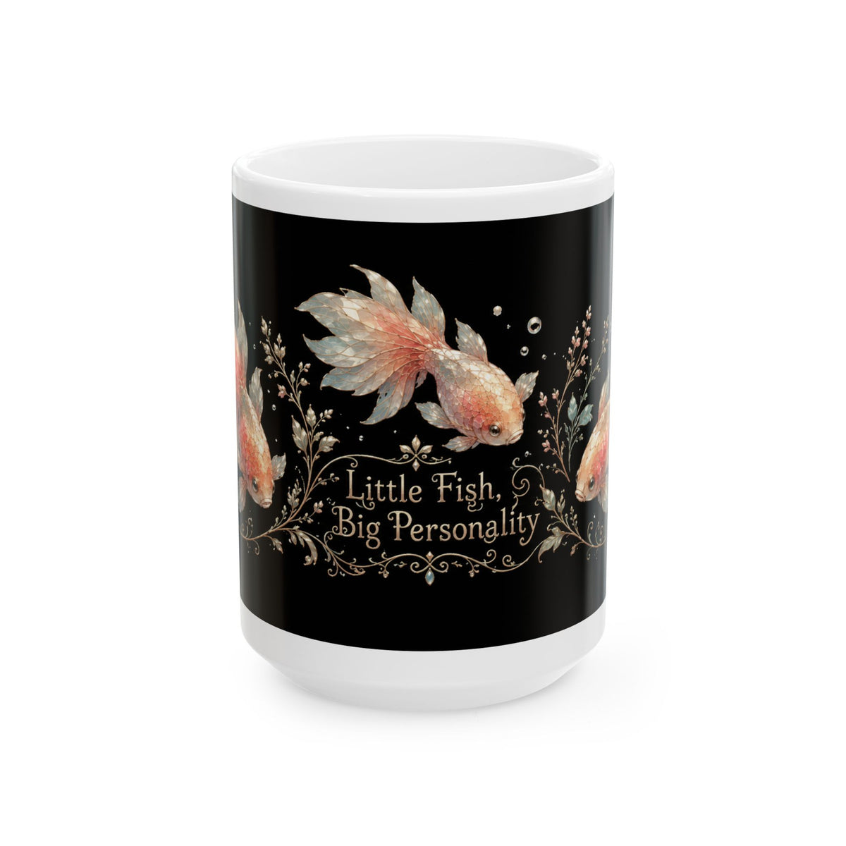 Goldfish Mug — "Little Fish, Big Personality" Ceramic Coffee Cup (11oz & 15oz)