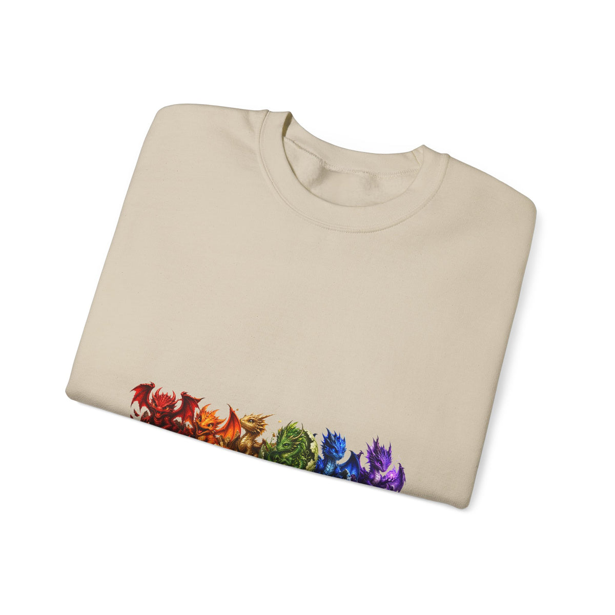 Rainbow Cat Crewneck Sweatshirt — Colorful Pride Cat Line Graphic