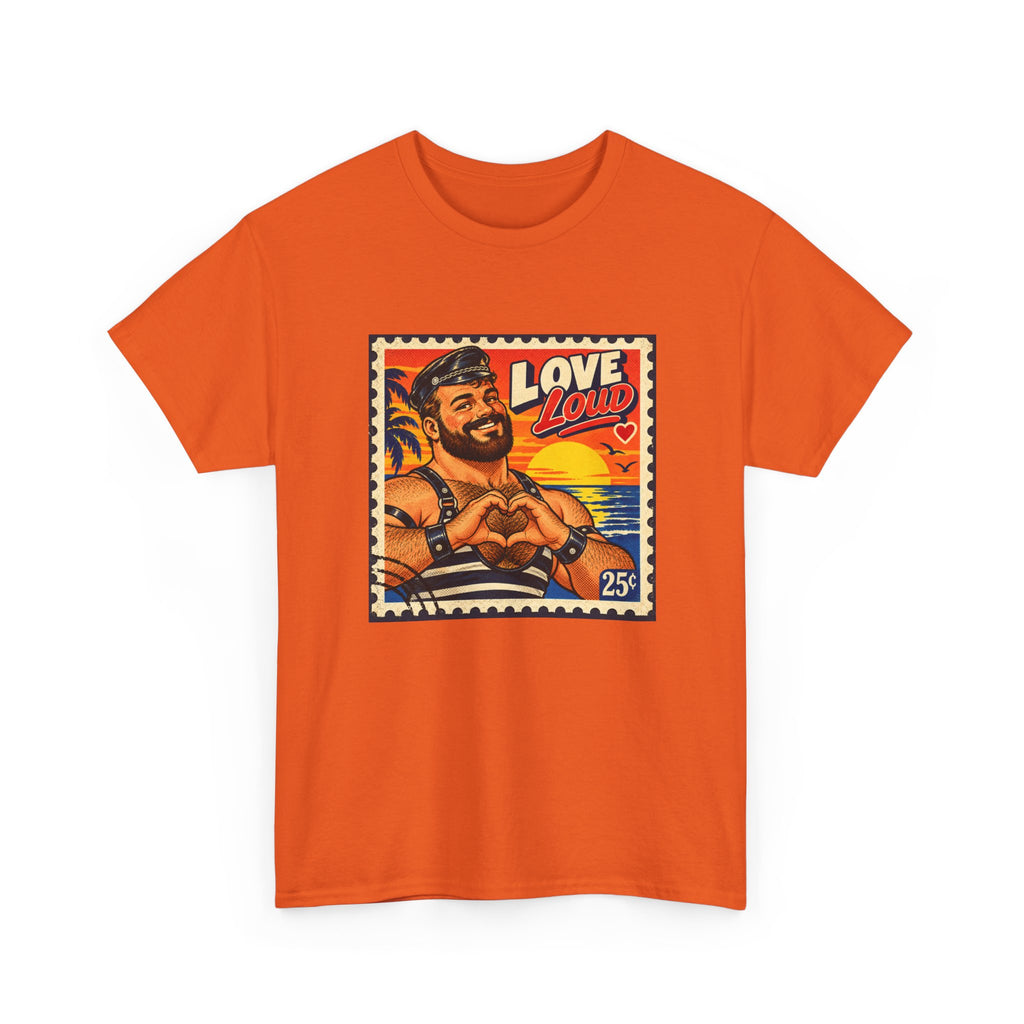 Gay Bear Shirt – Vintage Bear Pride Pin-Up T-Shirt, Retro Postage Stamp Art, LGBTQ Bear Culture Tee.
