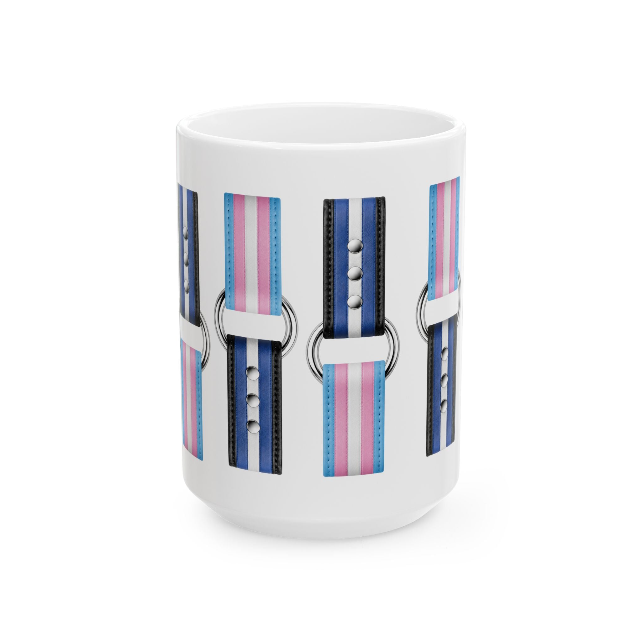 Trans Pride Collar Pattern Ceramic Mug (11oz, 15oz)