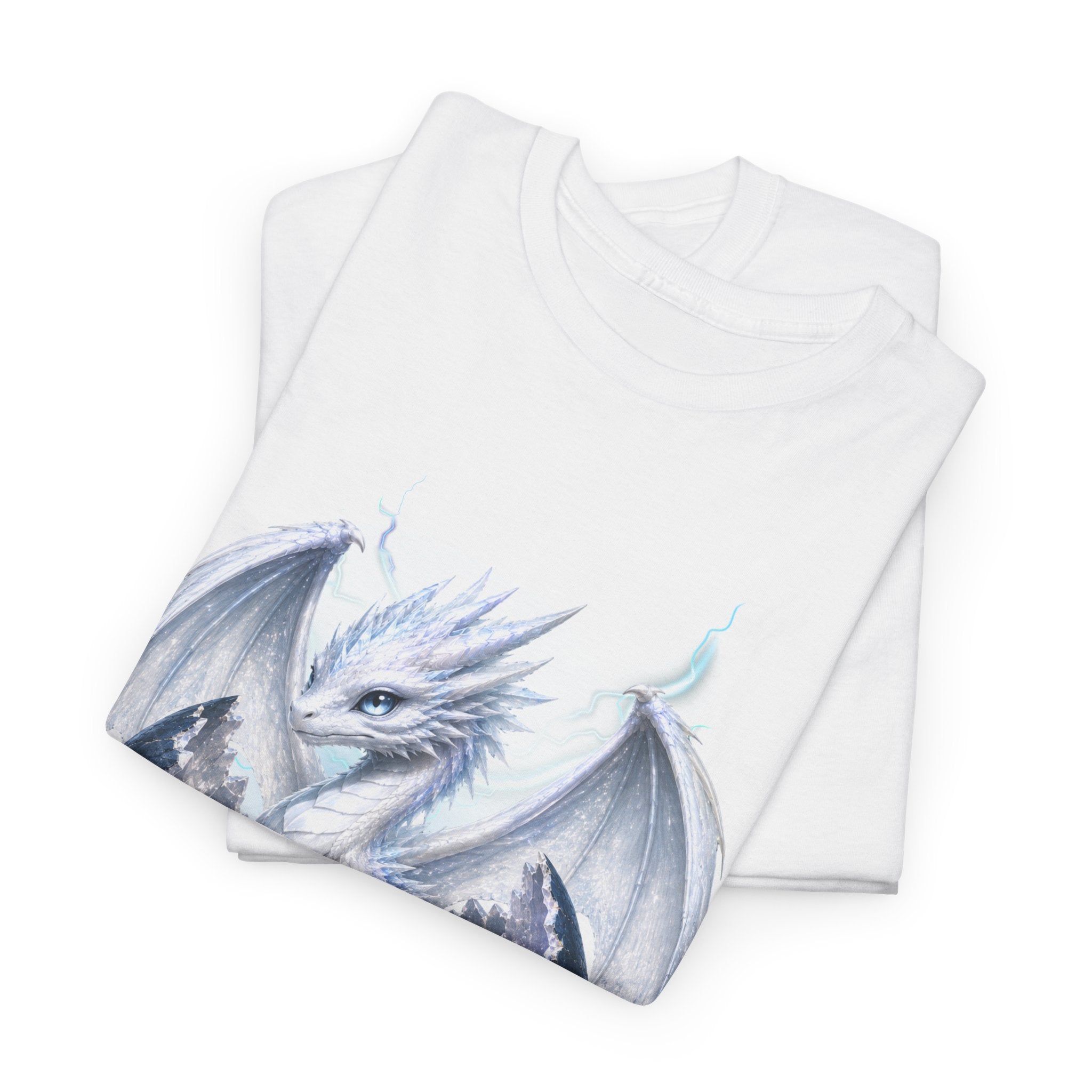 White Ice Dragon T-Shirt — Fantasy Dragon Tee for Fans & Cosplay