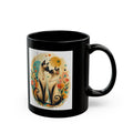 Siamese Cats Floral Black Coffee Mug (11oz/15oz)