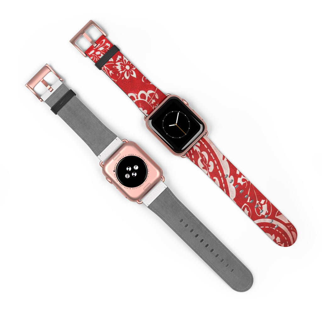 Red Bandana Pattern Watch Band — Hanky Code Style