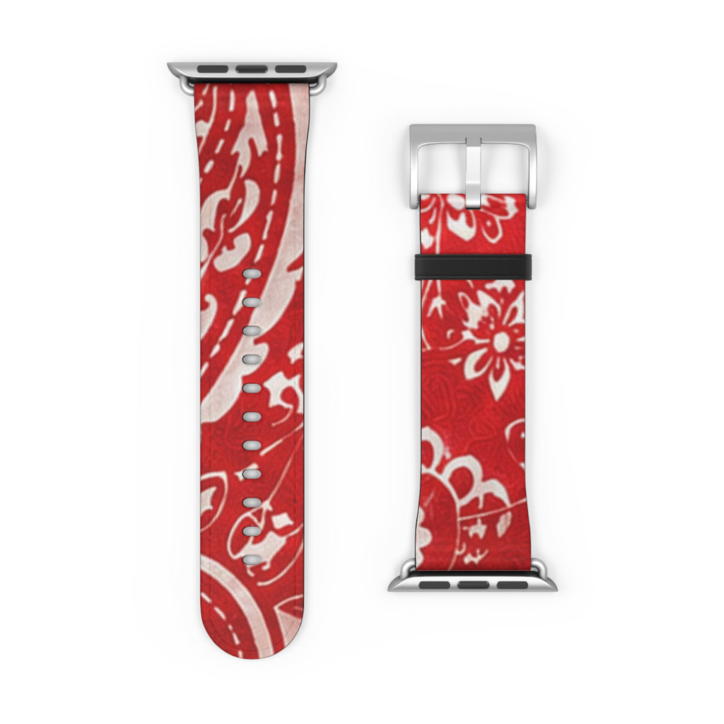 Red Bandana Pattern Watch Band — Hanky Code Style