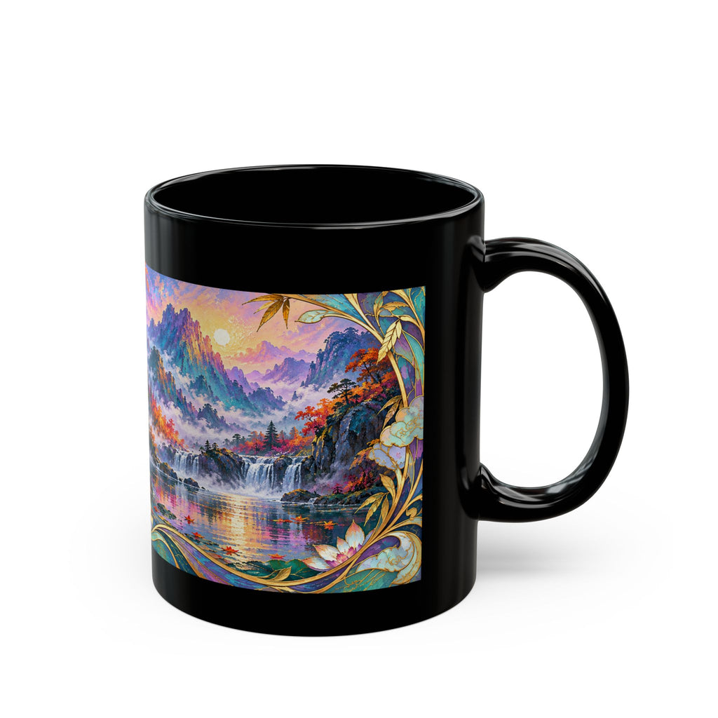 Panda Mug – Asian-Inspired Art Nouveau Panda Bear Coffee Cup, Bamboo Nature Gift