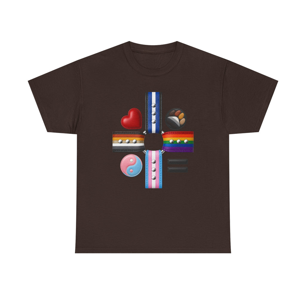Equality Love Pride T-Shirt — Inclusive LGBTQ+ Flag Heart Design