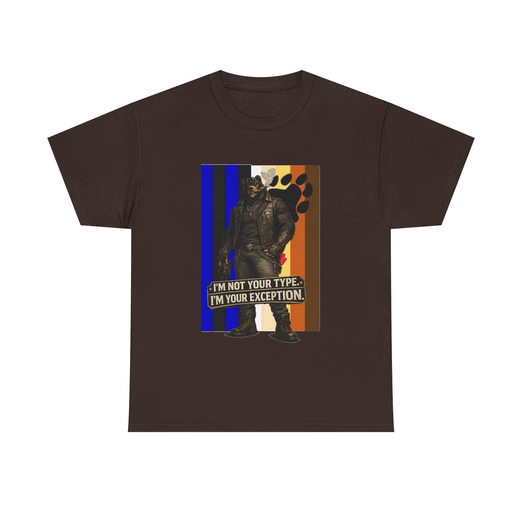I'm Not Your Type — Graphic Tee (Bold Stripes & Wolf Silhouette)