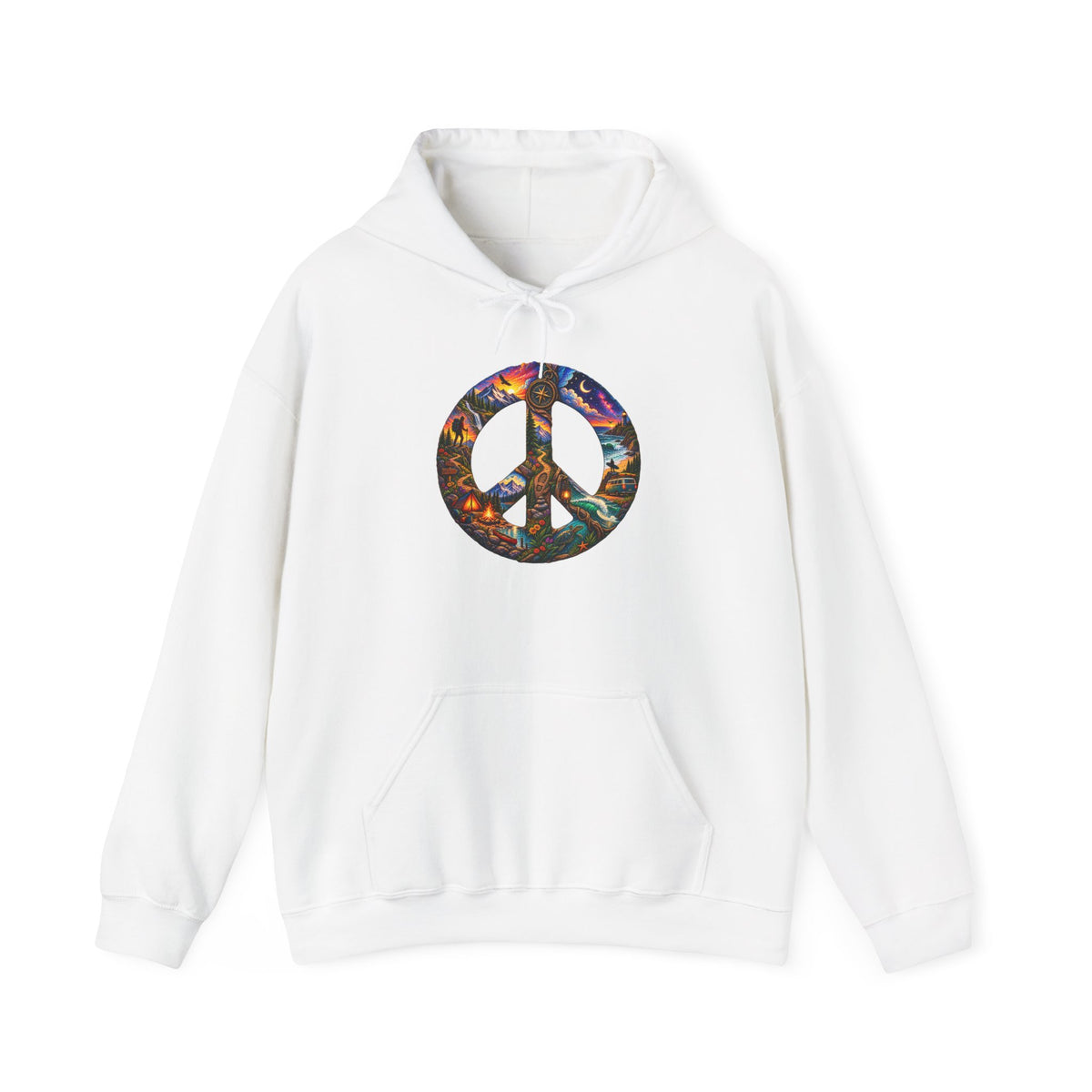 Peace Sign Hoodie — Colorful Floral Psychedelic Peace Symbol Sweatshirt