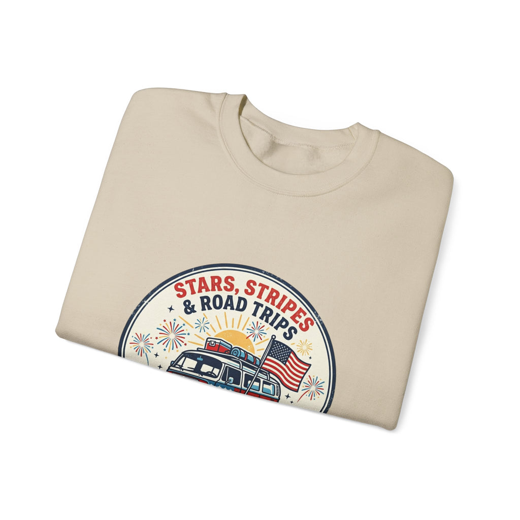 Stars & Stripes Road Trips Sweatshirt | vintage USA, red white blue