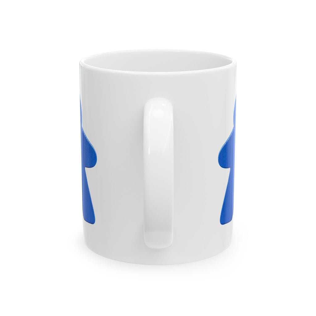 Blue Face Profile Ceramic Mug — Minimalist Abstract Art Coffee Cup (11oz, 15oz)