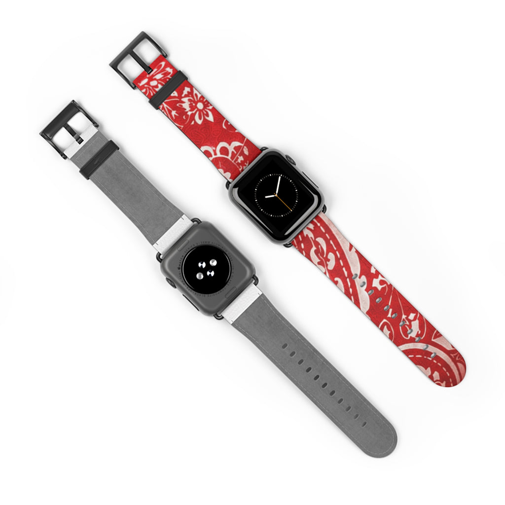 Red Bandana Pattern Watch Band — Hanky Code Style