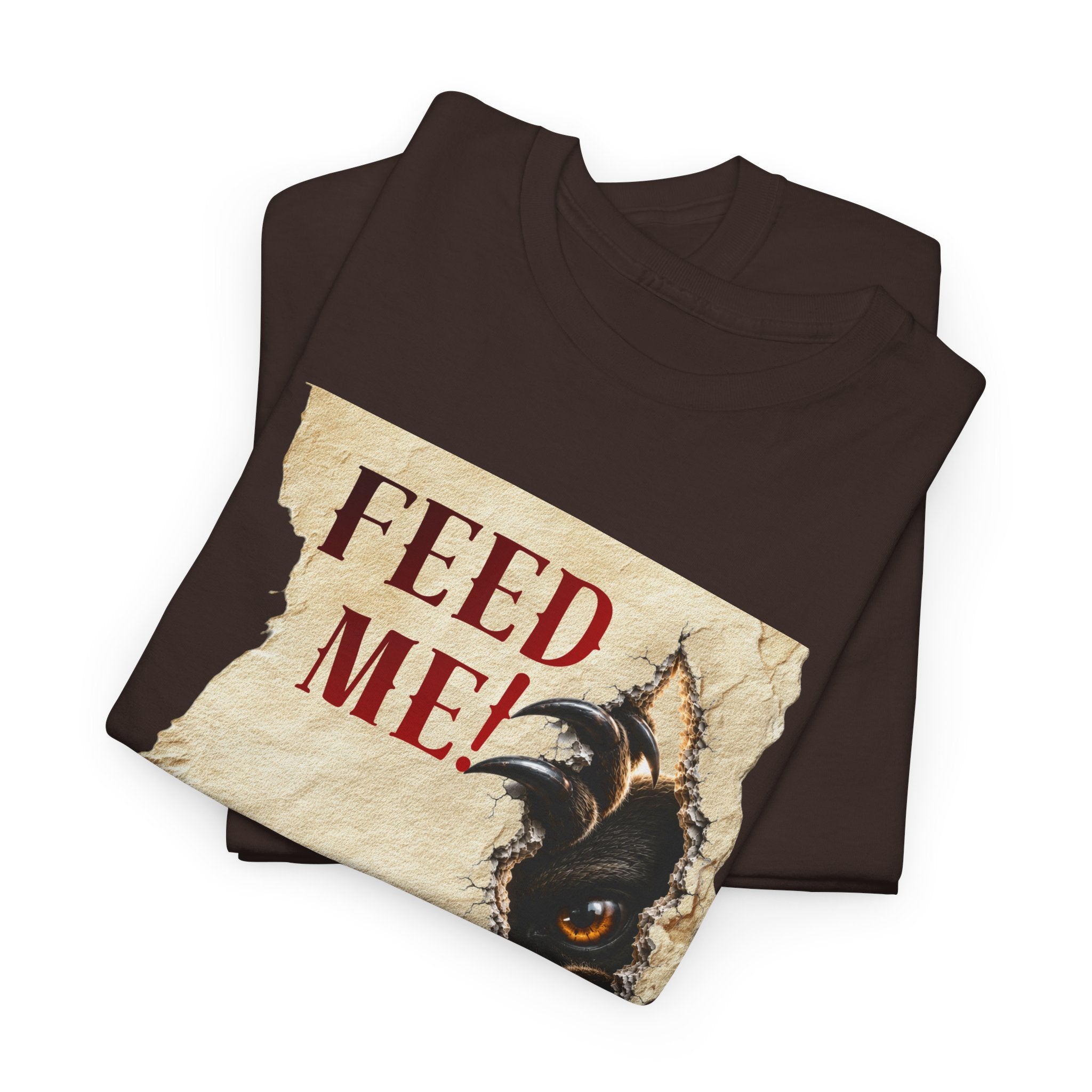 Funny Hangry feed me shirt. Hungry beast breaking out for sweets