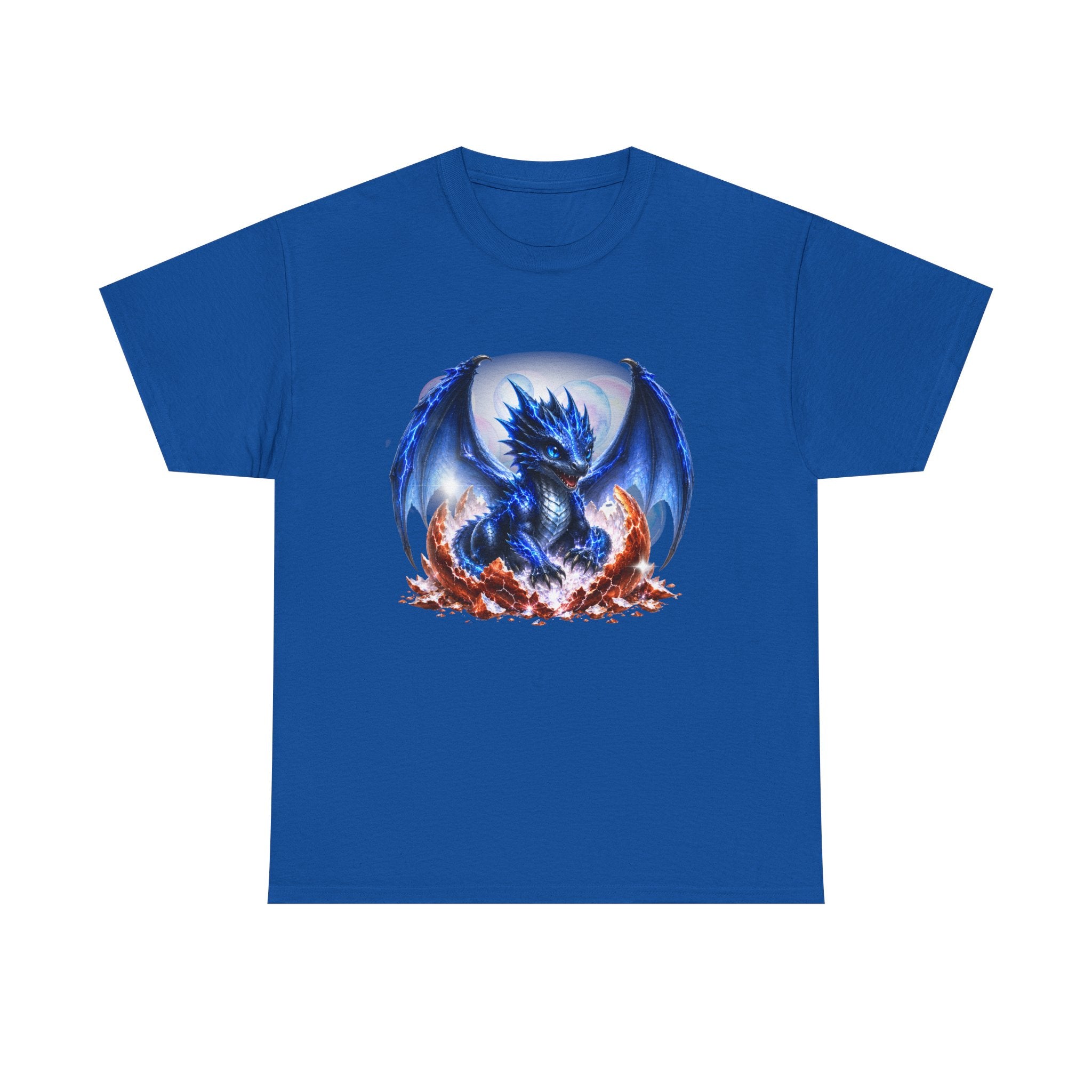 Blue Fire Dragon T-Shirt — Fantasy Dragon Graphic Tee, Blue Dragon. Best Dragon shirt. Blue Baby Dragon.