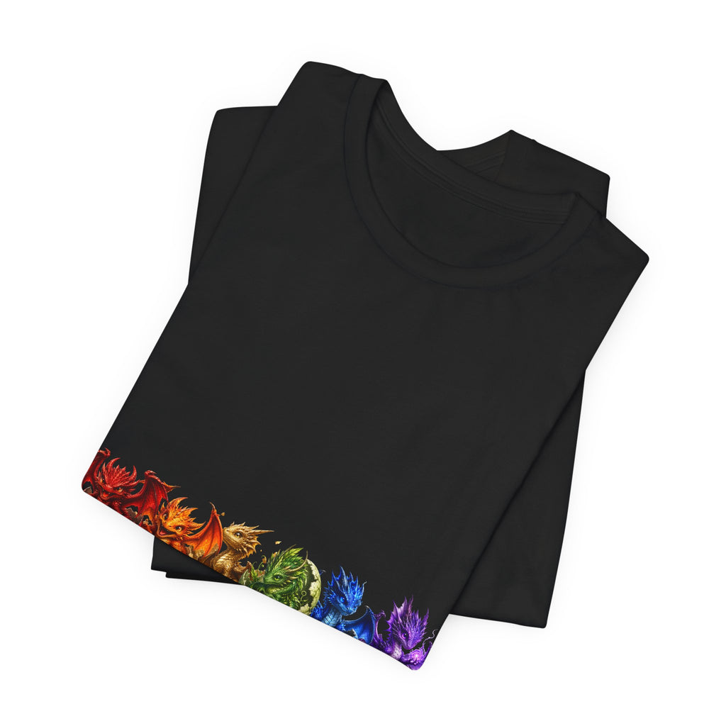 Rainbow Dragon Line Art T-Shirt