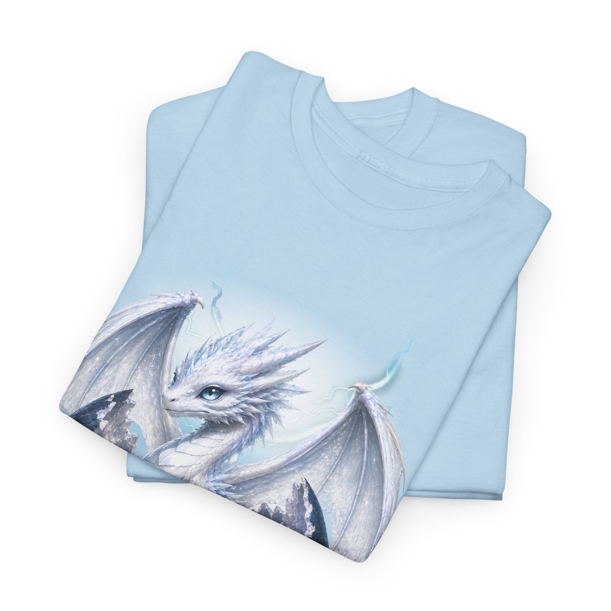 White Ice Dragon T-Shirt — Fantasy Dragon Tee for Fans & Cosplay