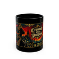 Crowned With Purpose Black Ceramic Mug — Rooted in Greatness Afrocentric Empowerment Mug Gothic Cityscape Coffee Cup (11oz/15oz)