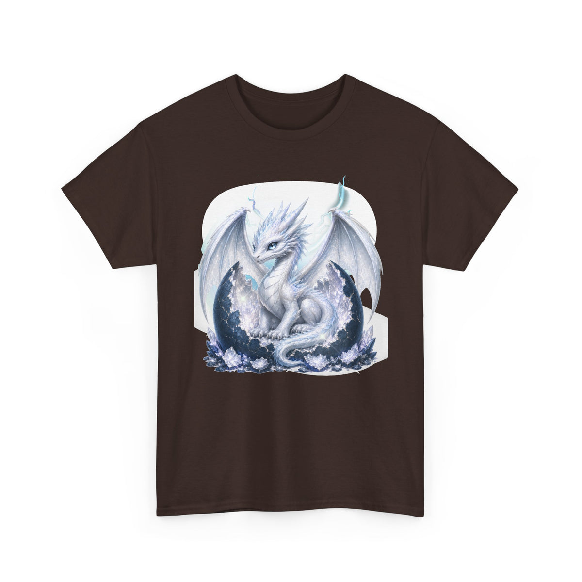 White Ice Dragon T-Shirt — Fantasy Dragon Tee for Fans & Cosplay