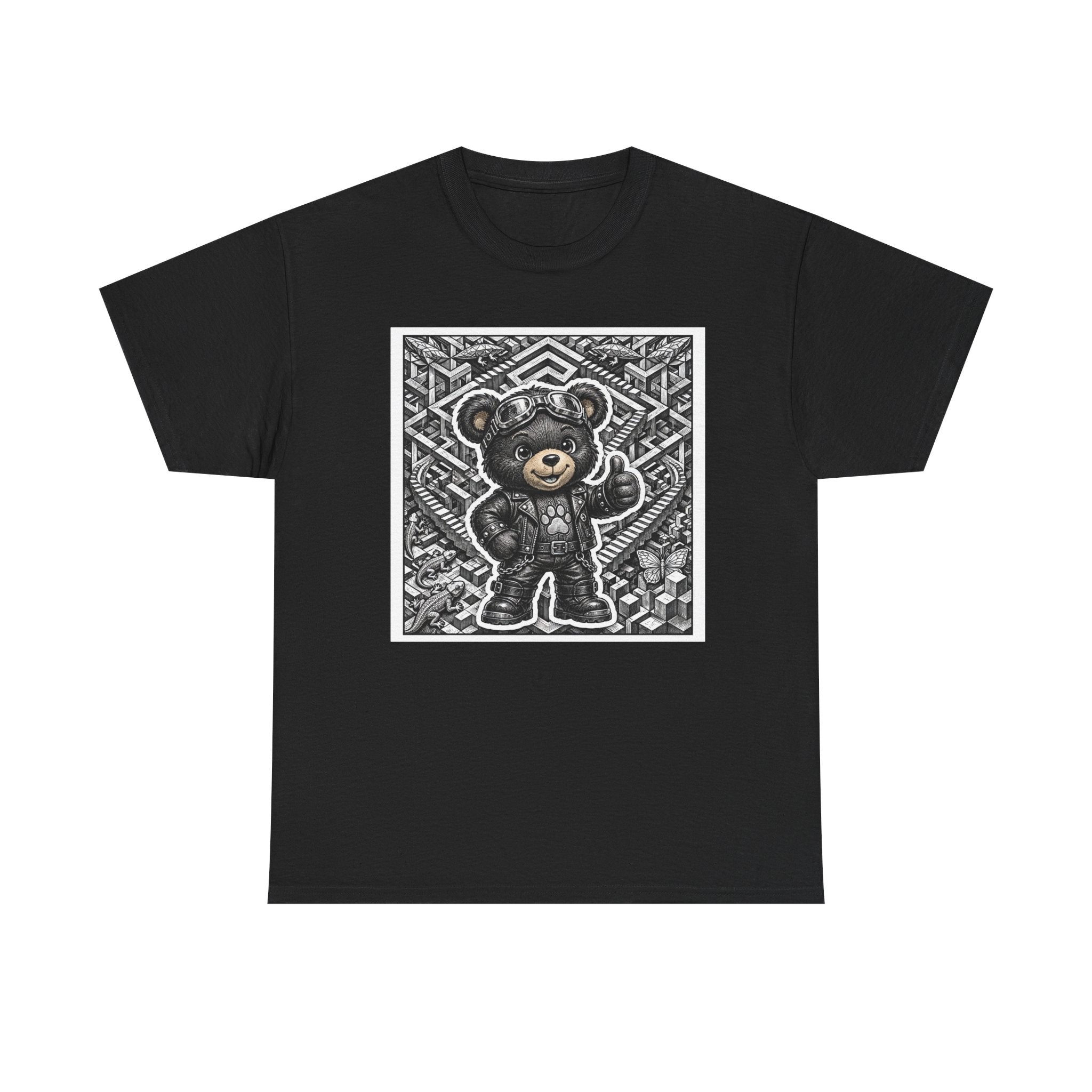 Bear Graphic T-Shirt — Streetwear Teddy Bear Design. Geometric puzzle bear shirt