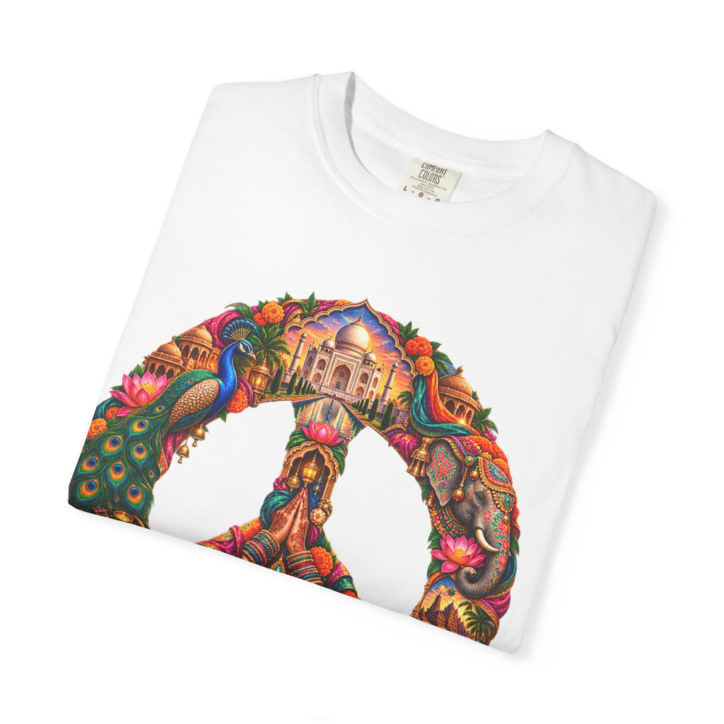Peace Sign Floral T-Shirt — Colorful Boho Hippie Graphic Tee