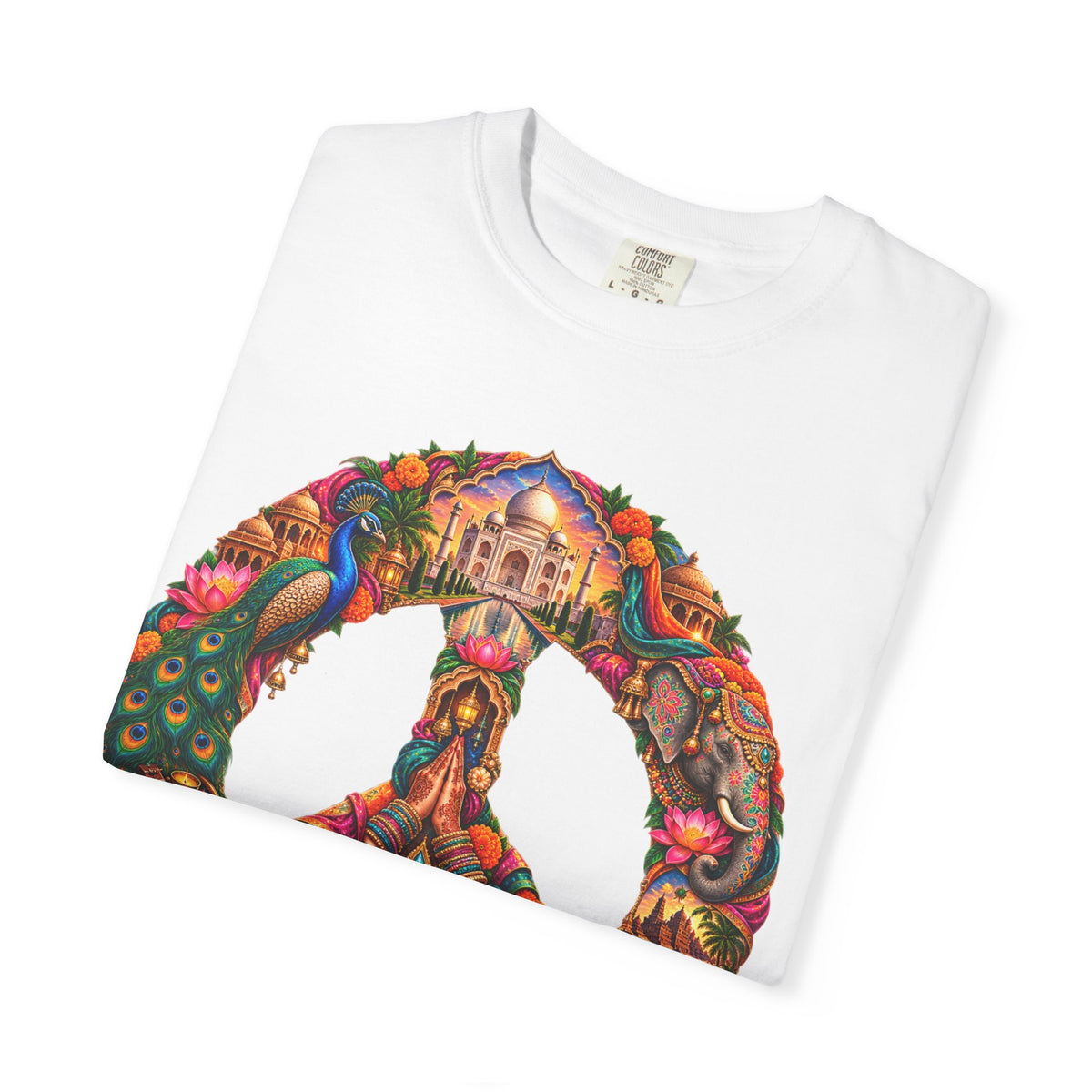 Peace Sign Floral T-Shirt — Colorful Boho Hippie Graphic Tee