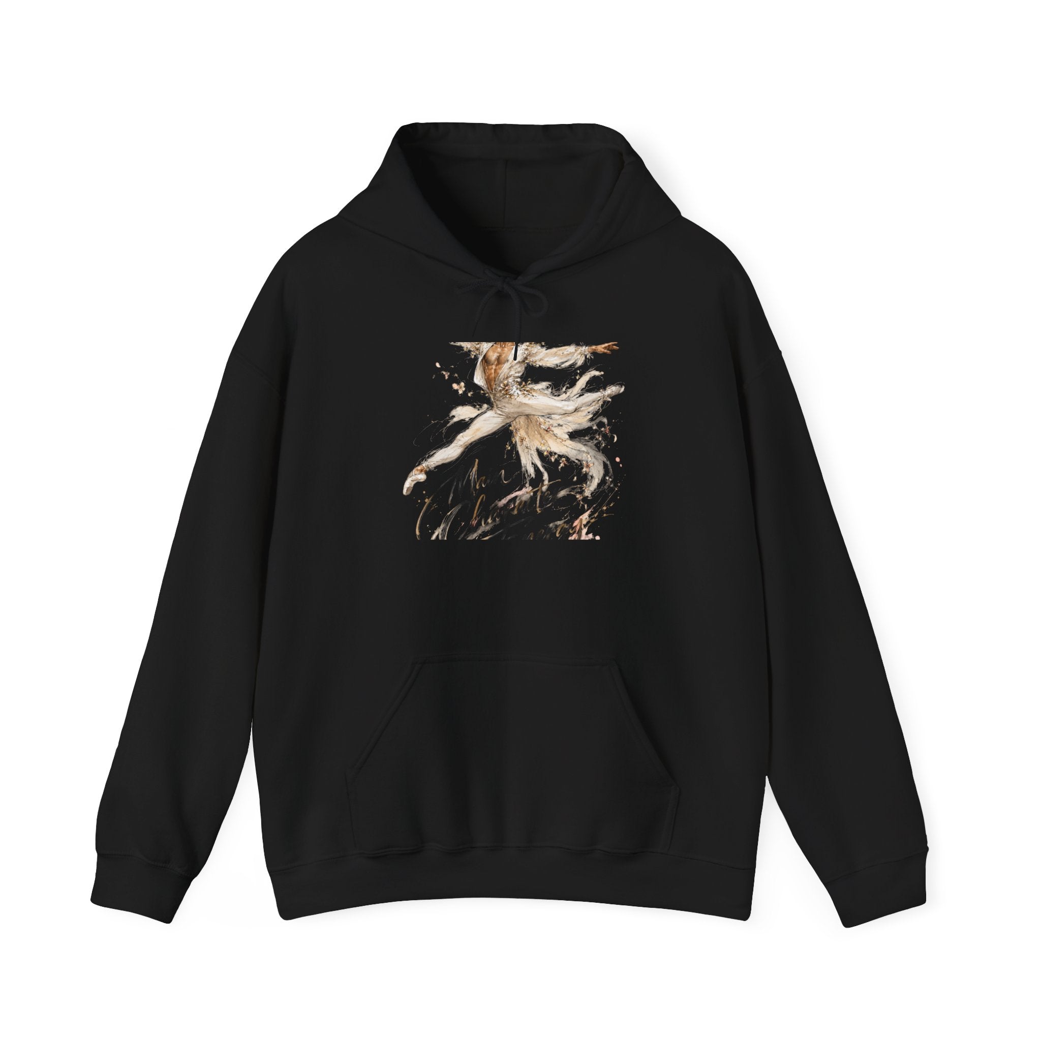 Christmas Angel Hoodie — Watercolor Angel "Merry Christmas" Holiday Sweatshirt