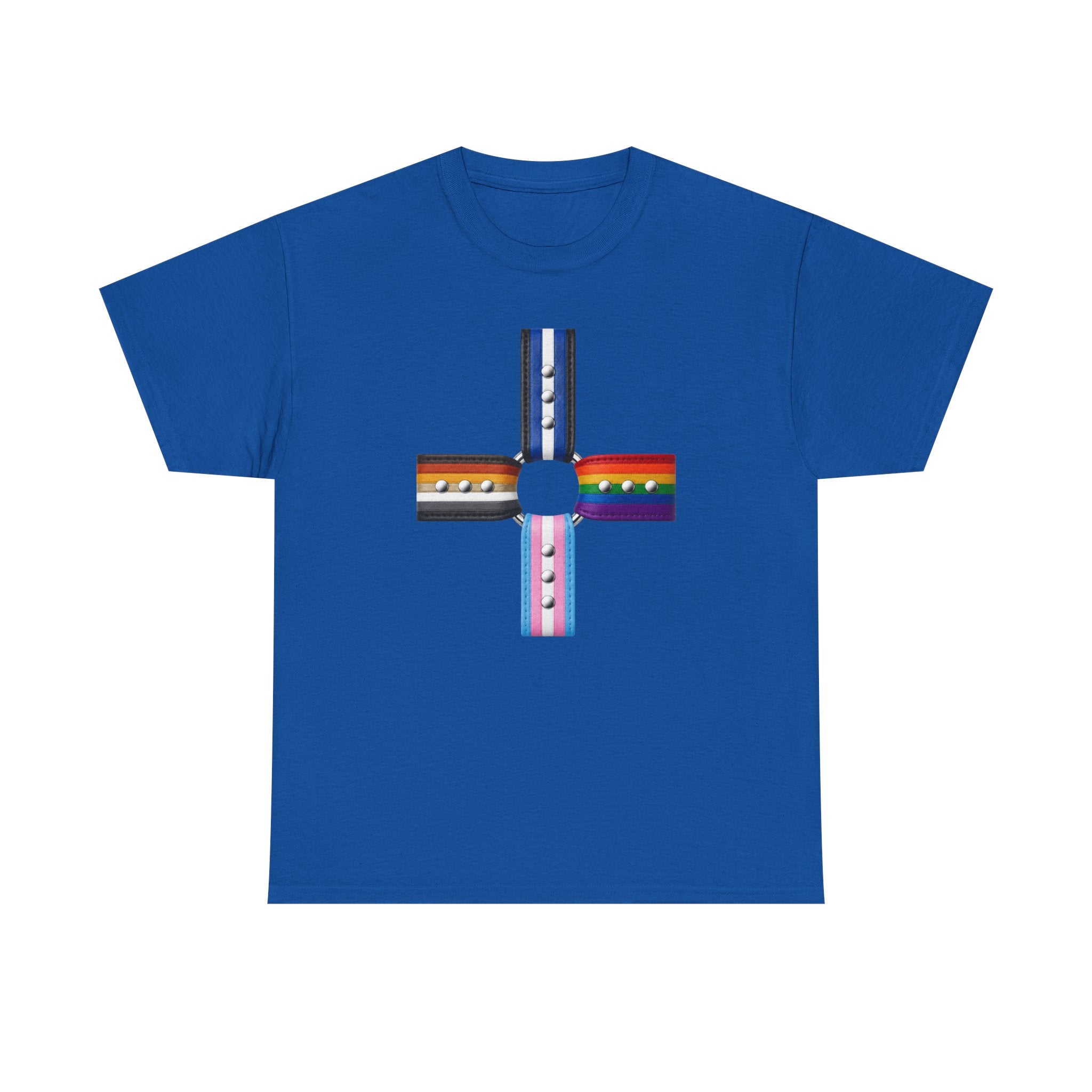 LGBTQ+ Pride Flag Cross T‑Shirt — Inclusive Stripes Tee
