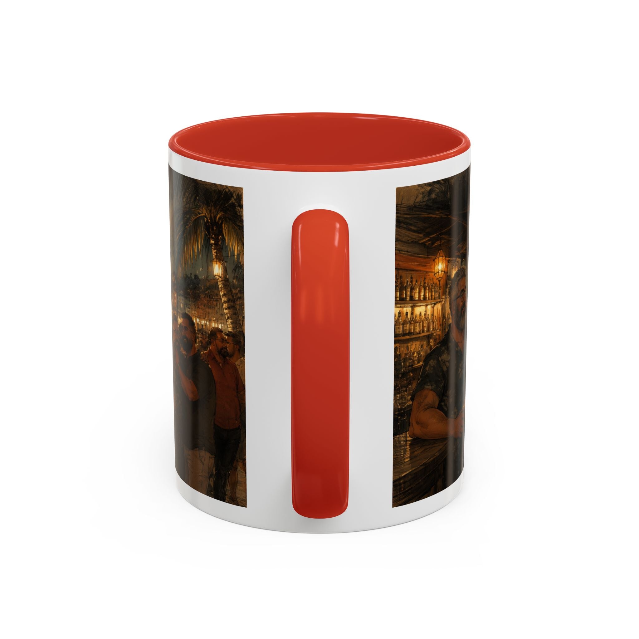 Tropical Night Market Coffee Mug — Moonlit Street Scene Accent Mug (11/15oz) This is a Bear community Bear event coffee Mug.