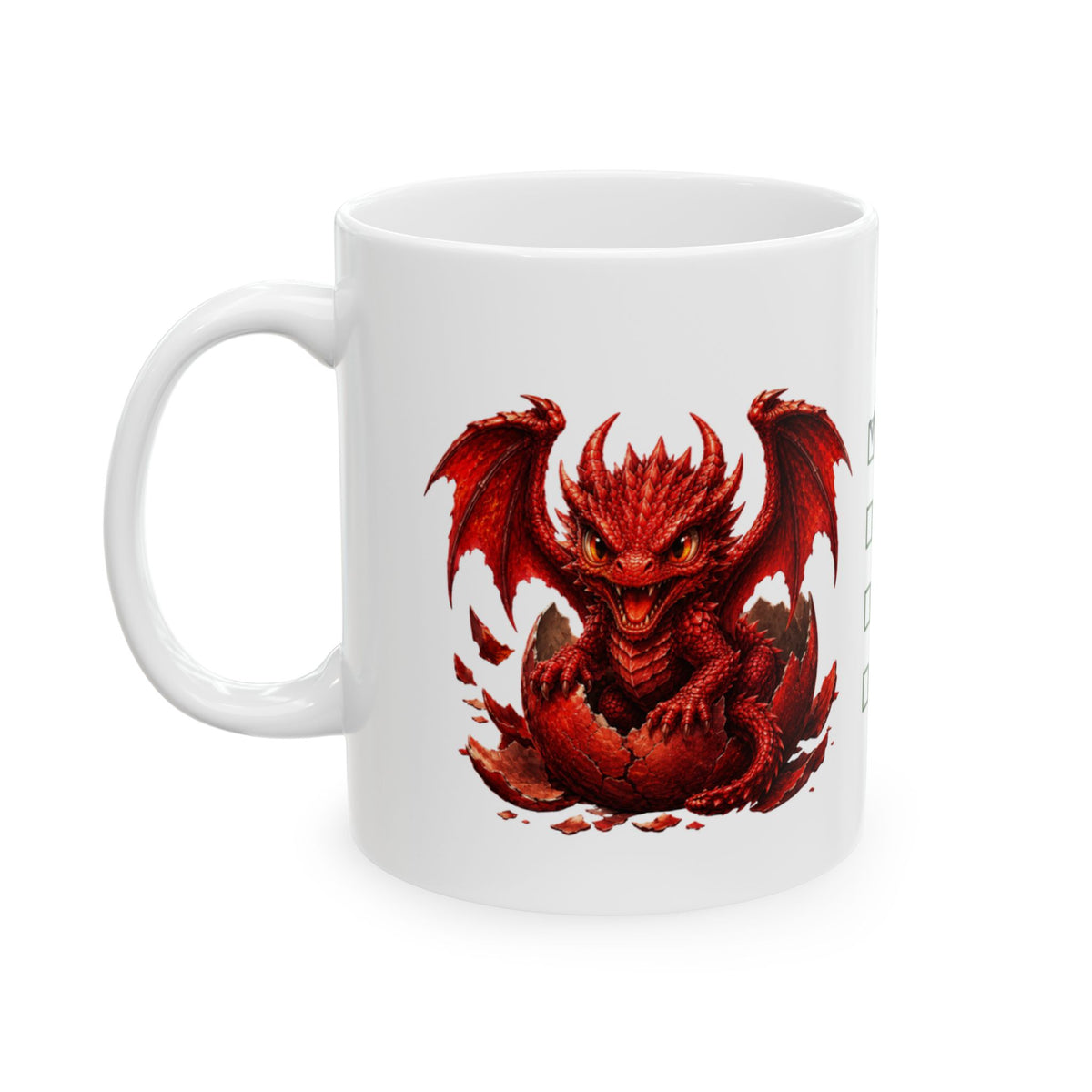 Funny Dragon 'To Do List' Ceramic Coffee Mug (11oz, 15oz)