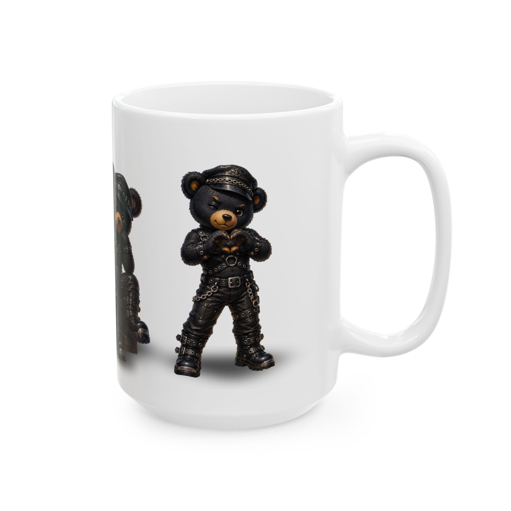 Biker Teddy Bears Ceramic Mug (11oz | 15oz) — Cute Motorcycle Punk Coffee Cup