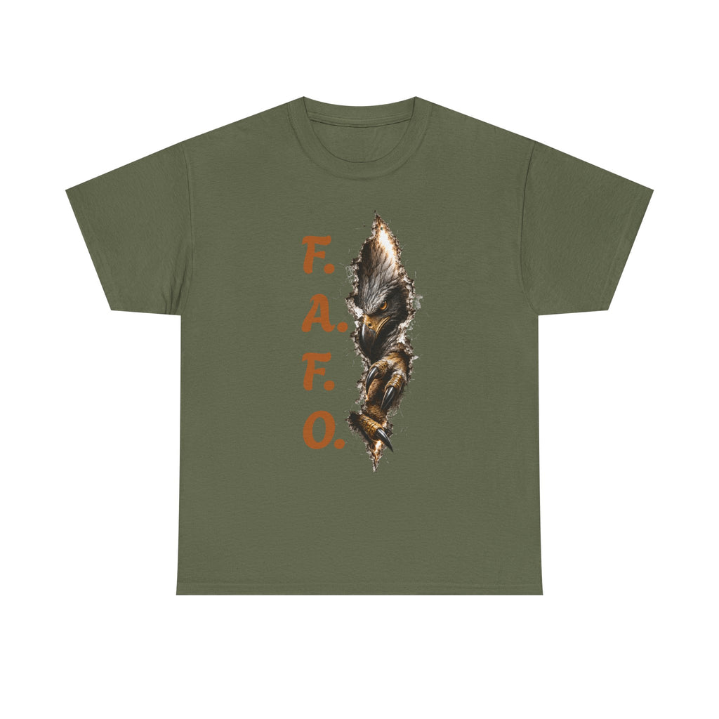 FAFO Eagle — Vertical Eagle Design Graphic T-Shirt. This Eagle doesn't back down