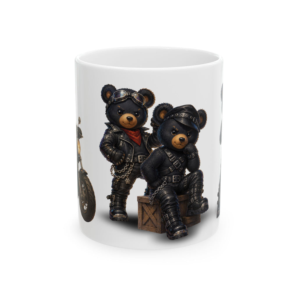 Biker Teddy Bears Ceramic Mug (11oz | 15oz) — Cute Motorcycle Punk Coffee Cup