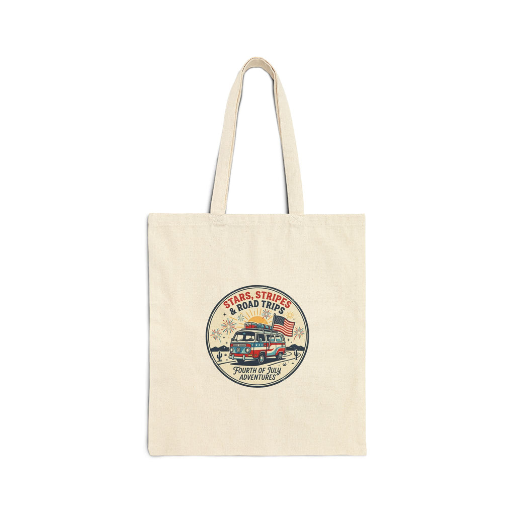 Vintage Americana Road Trip Tote | 4th of July, red white blue