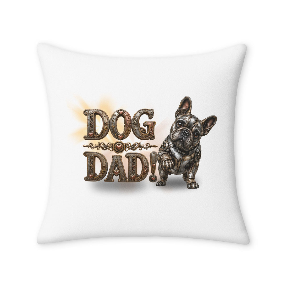 Dog Dad Throw Pillow Case — Cute French Bulldog Design