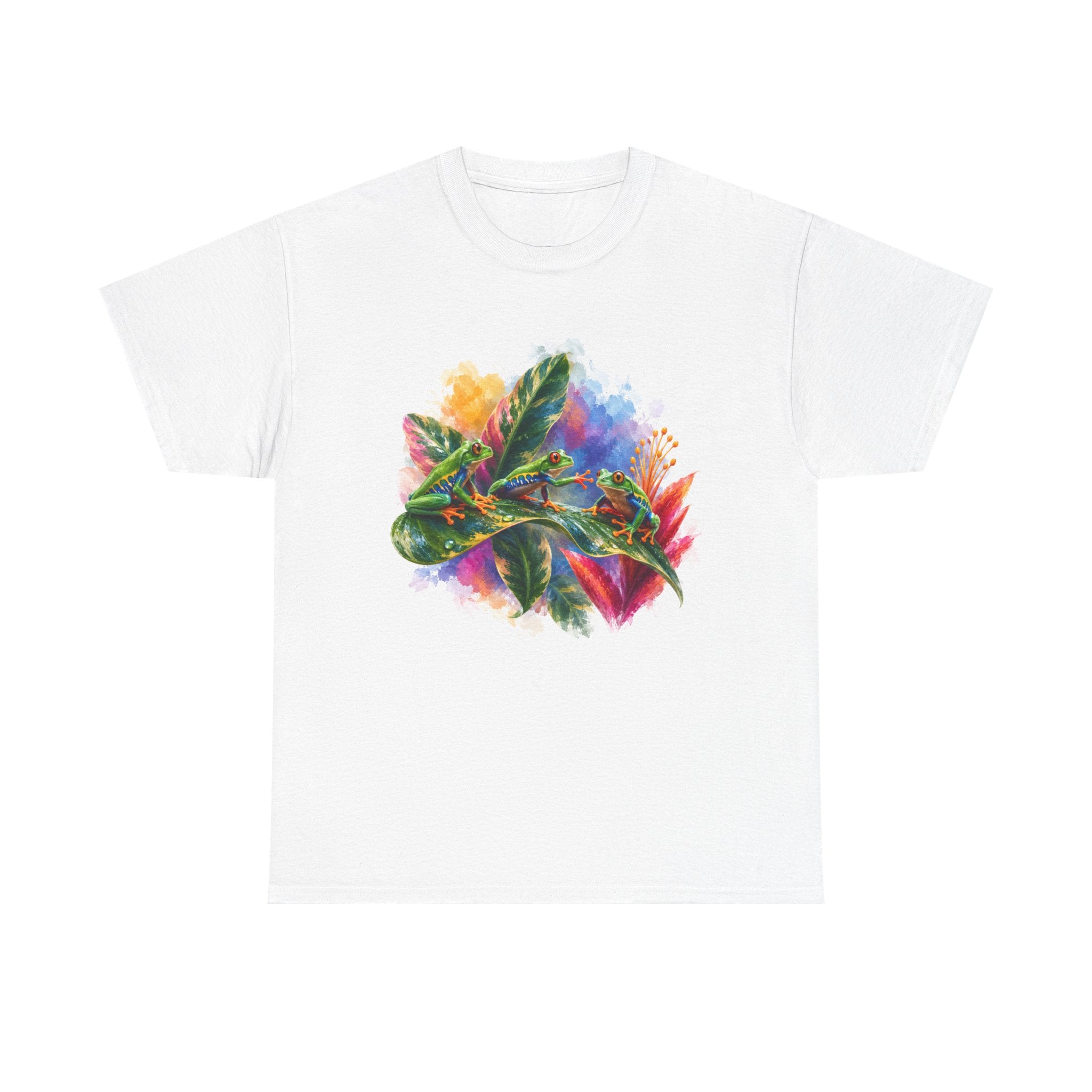 Tropical Tree Frog T-Shirt — Colorful Watercolor Frogs, Frog tee
