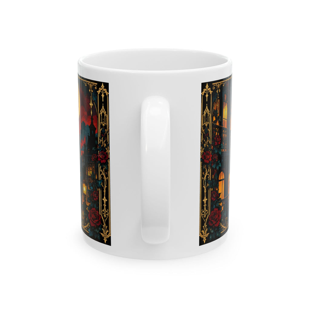 Rooted in Greatness Ceramic Mug — Rooted in Greatness Afrocentric Empowerment Mug. Inspirational Gothic Portrait Coffee Cup (11oz, 15oz)