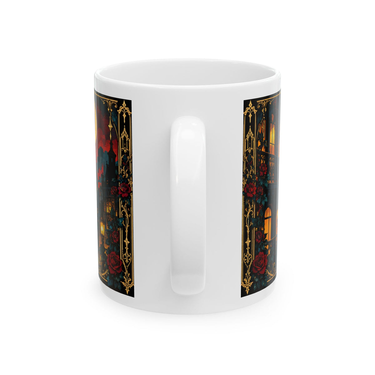 Rooted in Greatness Ceramic Mug — Rooted in Greatness Afrocentric Empowerment Mug. Inspirational Gothic Portrait Coffee Cup (11oz, 15oz)