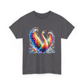 Mosaic Glass Colorful Swan Art T-Shirt — Vibrant Watercolor Bird Graphic Tee