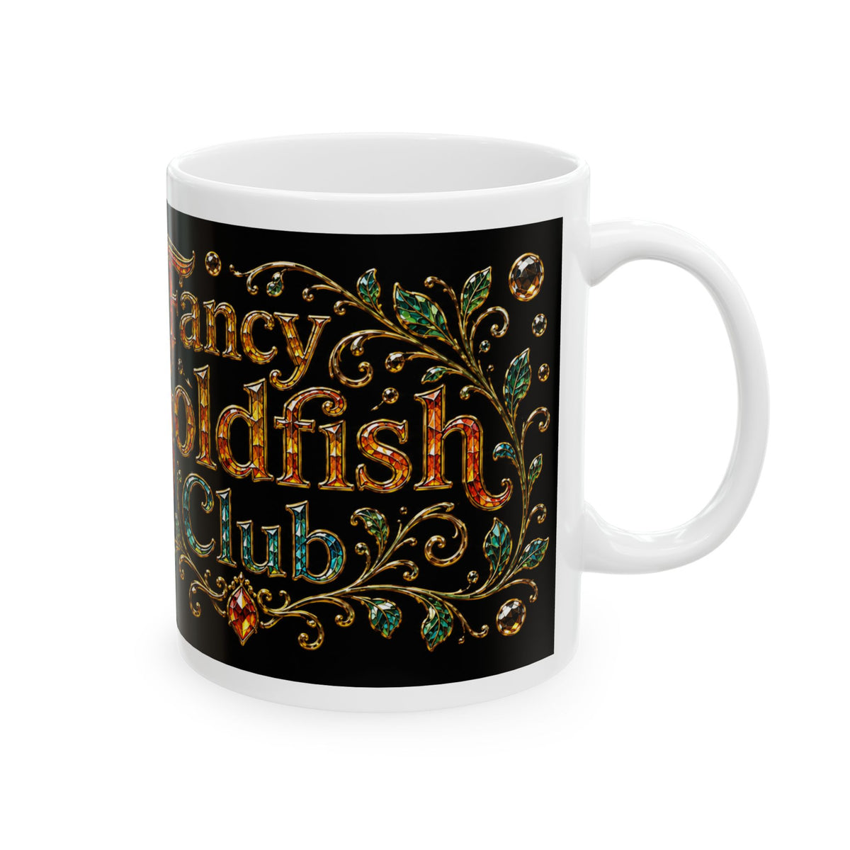 Fancy Goldfish Club Ceramic Mug — Sparkling Goldfish Coffee Cup (11oz & 15oz)