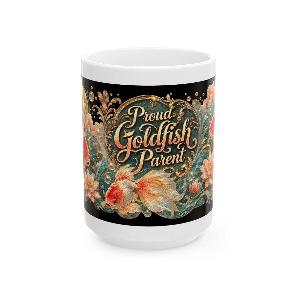 Proud Goldfish Parent Ceramic Mug — 11oz & 15oz Decorative Fish Lover Coffee Cup