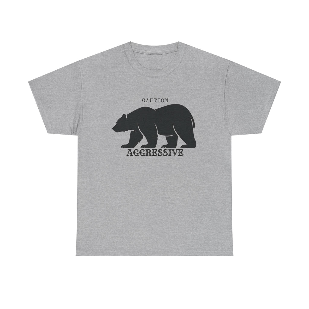 Caution Aggressive Bear T-Shirt — Graphic Warning Tee
