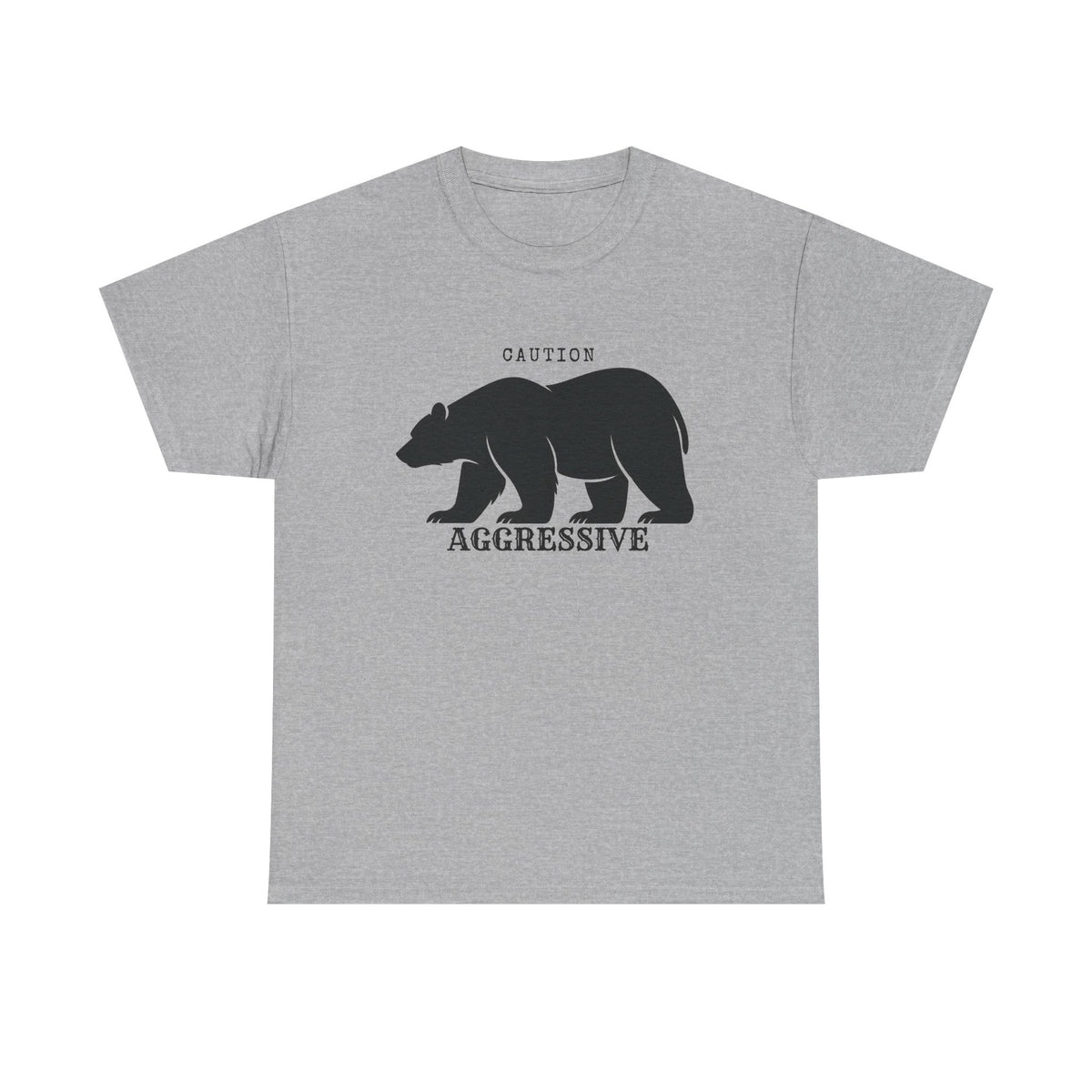 Caution Aggressive Bear T-Shirt — Graphic Warning Tee