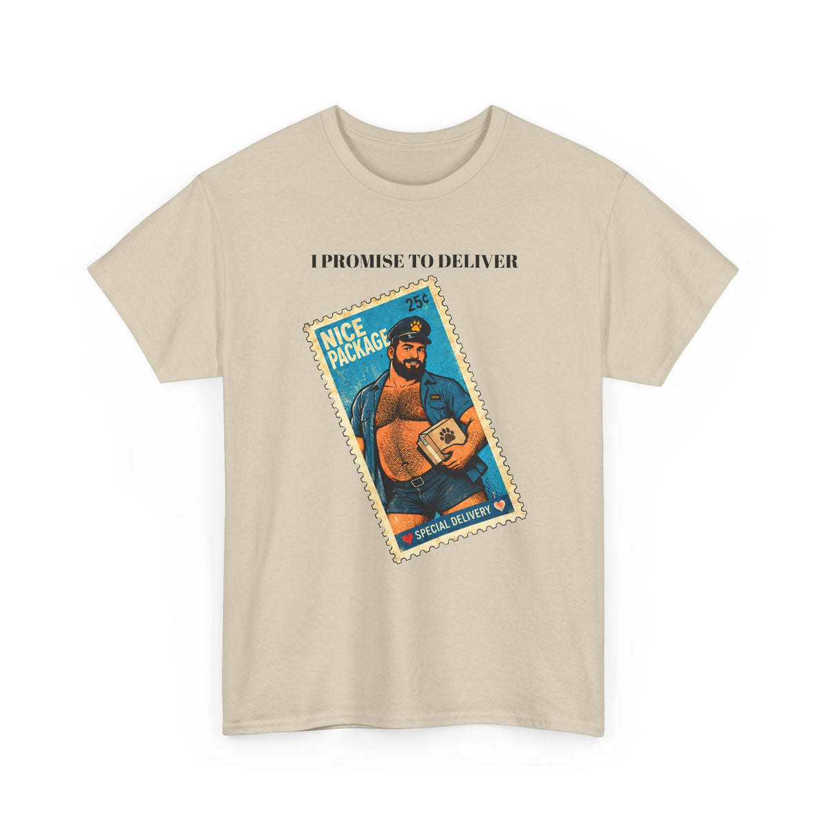 Gay Bear Shirt – Vintage Bear Pride Pin-Up T-Shirt, Retro Postage Stamp Art, LGBTQ Bear Culture Tee.