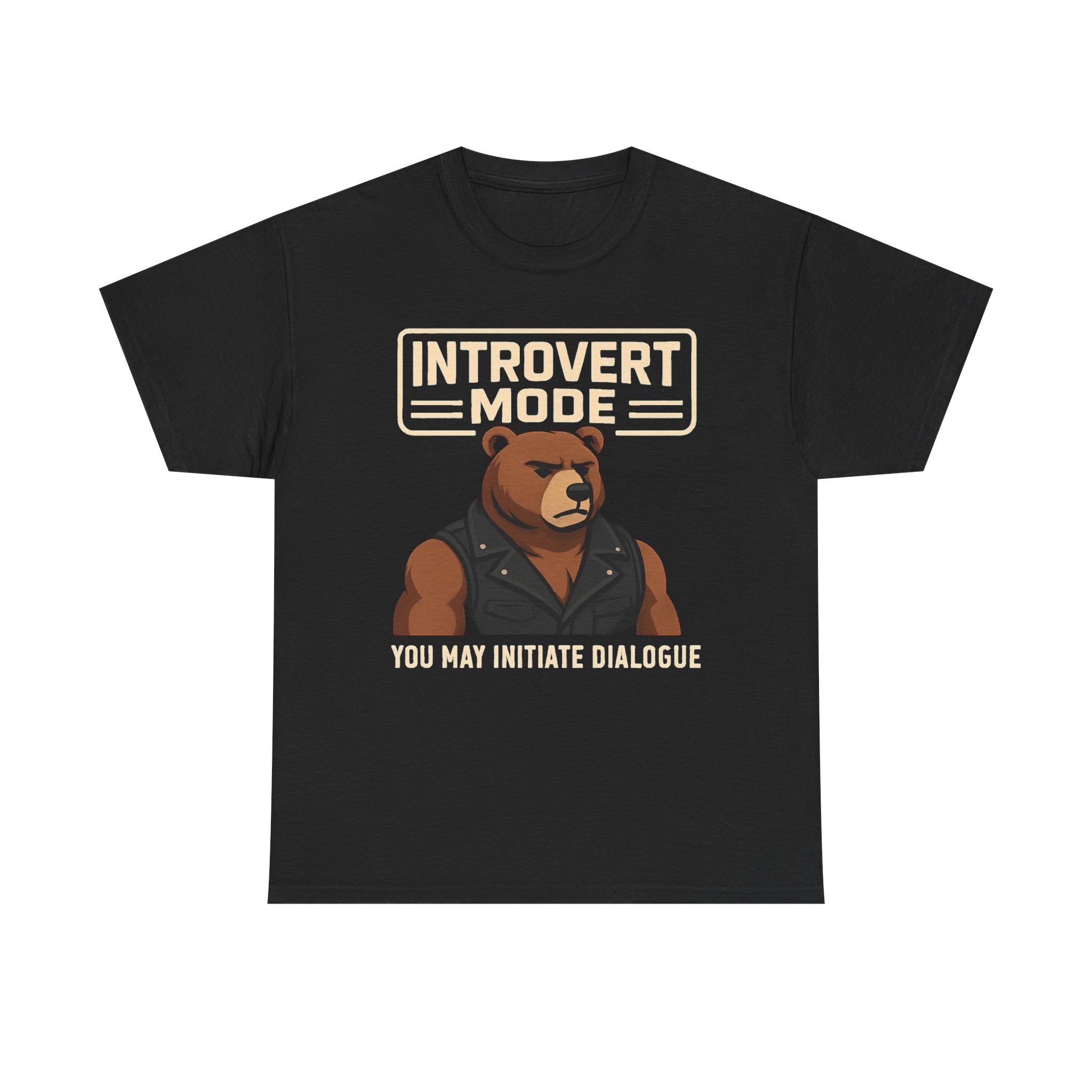 Introvert Bear T-Shirt — 'Please Start the Conversation' Graphic Tee