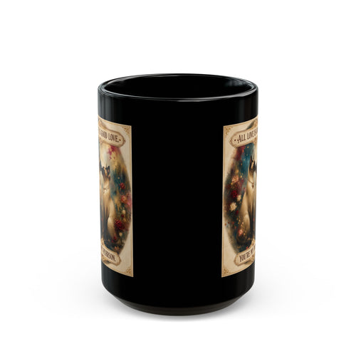 Cat Lovers Mug – “All Love Is Good Love, You’re My Purrson” Black Coffee Cup