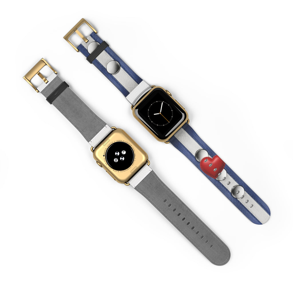 Watch Band — Blue Stripes with Water Droplets Smartwatch Band