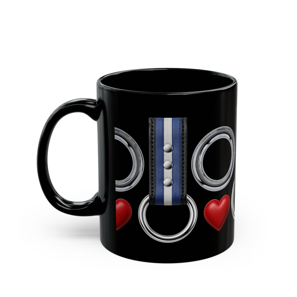 Bondage Collar & Heart Black Mug – Kink Pride Coffee Cup