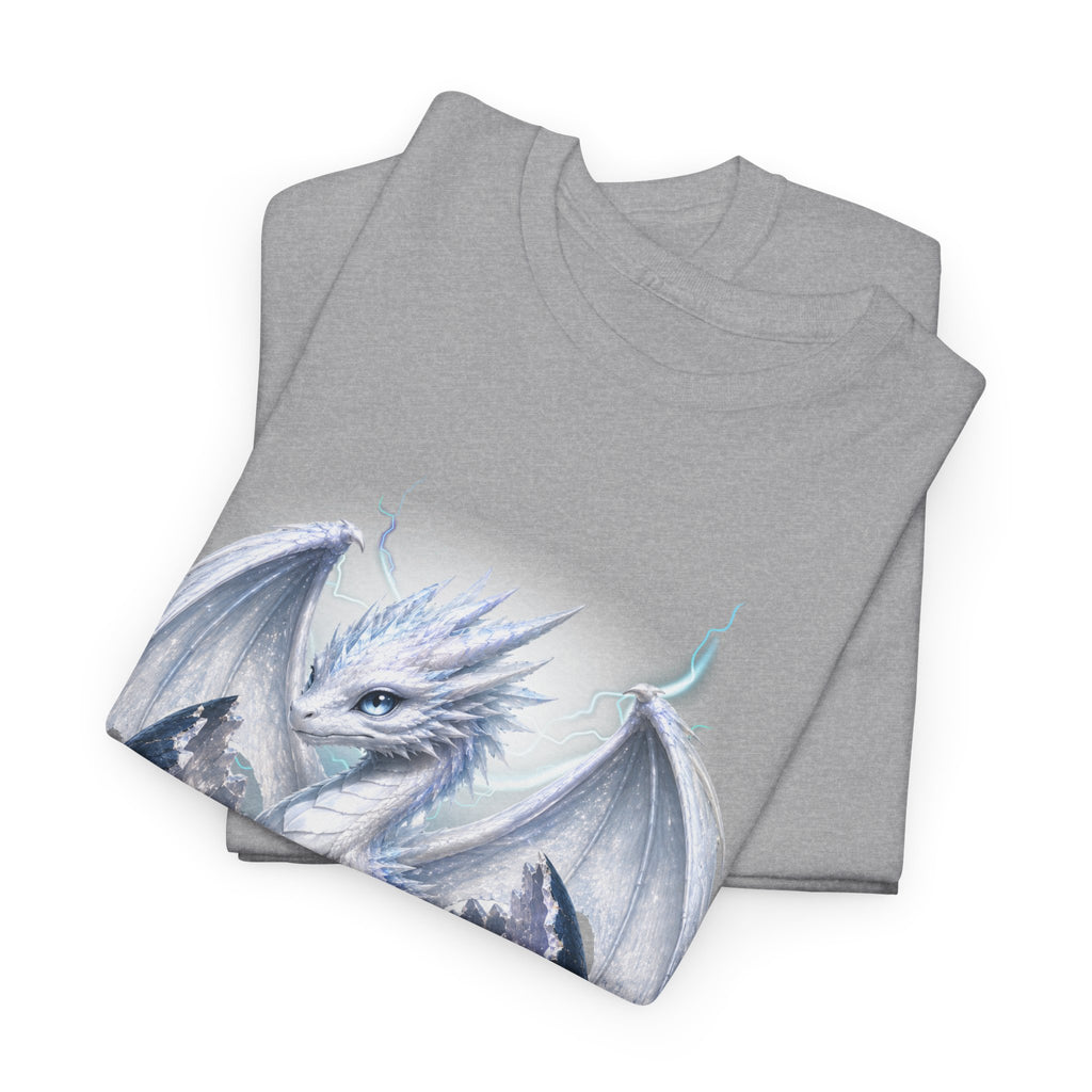White Ice Dragon T-Shirt — Fantasy Dragon Tee for Fans & Cosplay