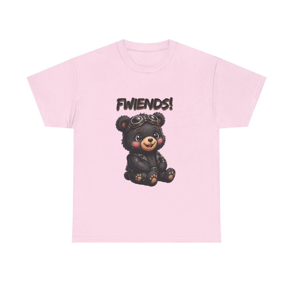 Bear 'Fwiends!' Graphic Tee — Cute Teddy Pilot T-Shirt for Kids & Fans
