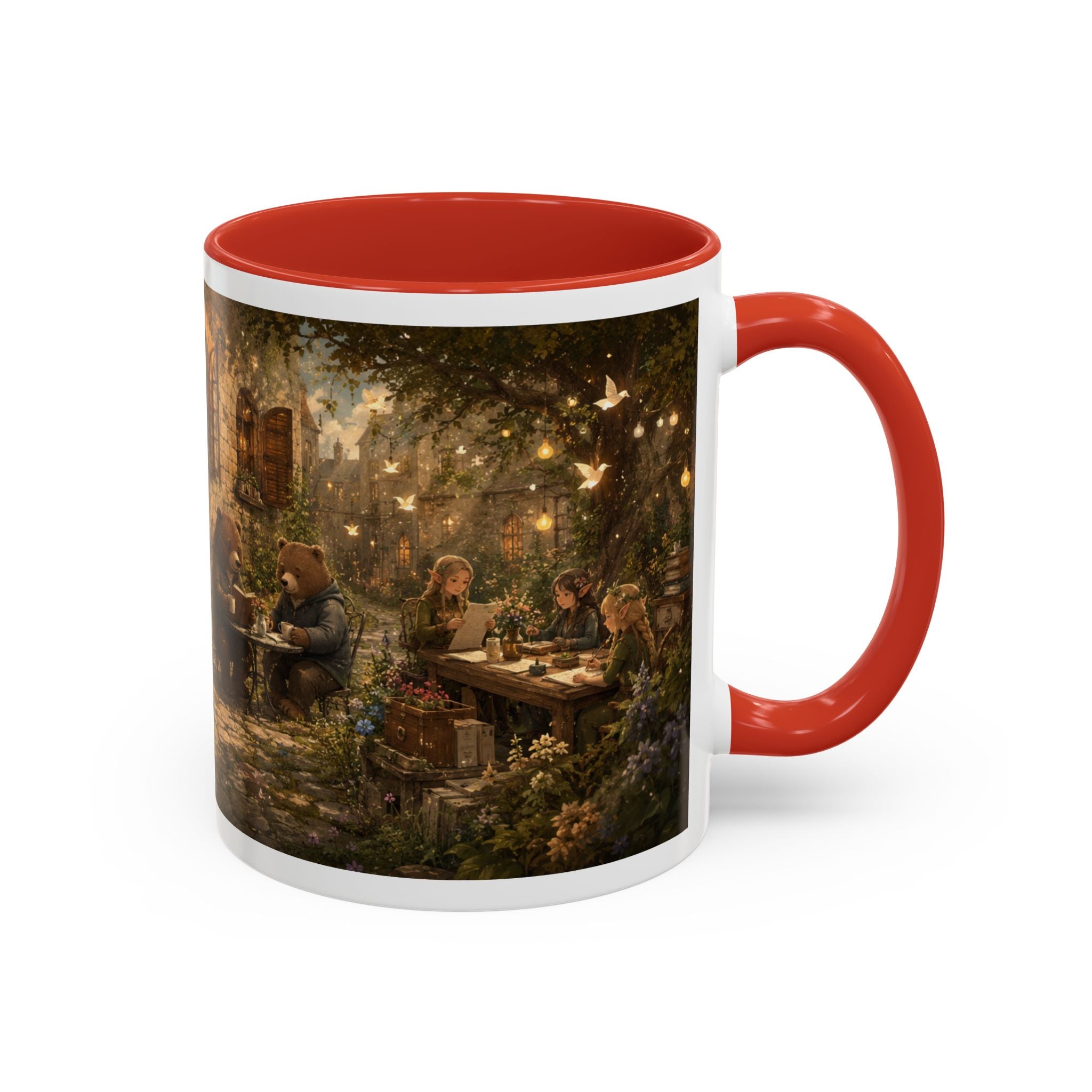 Whimsical Woodland Café Accent Coffee Mug — Cozy Fairy Tale Scene (11/15oz)